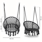 Fotel wiszący boho huśtawka ogrodowa bocianie gniazdo szary MultiGarden