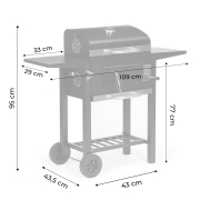 Grill węglowy ogrodowy z pokrywą regulacja rusztu termometr popielnik MultiGarden