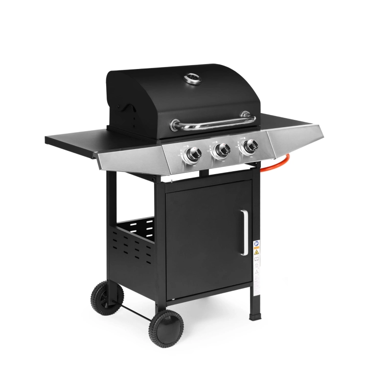 Grill gazowy ogrodowy 10.2 kW duży ruszt 3 palniki termometr reduktor MultiGarden