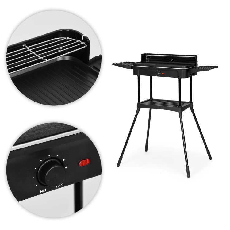 Grill elektryczny 3w1 stojący stołowy płyta grillowa ociekacz termostat MultiGarden