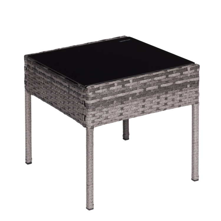 Komplet mebli ogrodowych z technorattanu 2 krzesła stolik szary MultiGarden