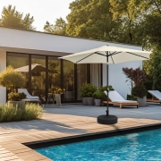 Składany parasol ogrodowy balkonowy regulowany 210 cm beżowy