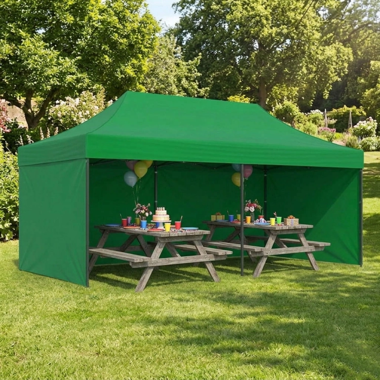 Pawilon ogrodowy eventowy automatyczny samorozkładalny namiot 3x6 m zielony MultiGarden
