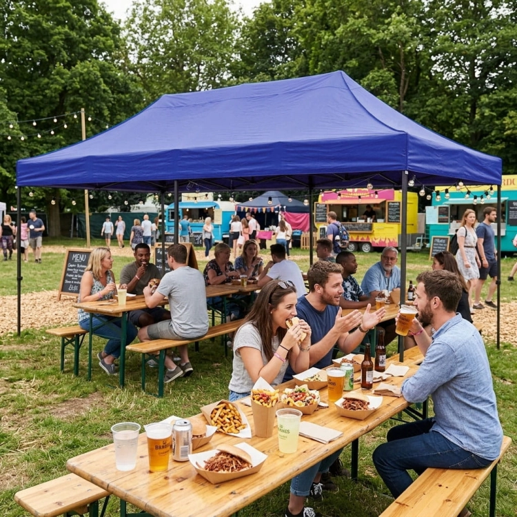 Pawilon ogrodowy eventowy automatyczny samorozkładalny namiot 3x6 m niebieski MultiGarden
