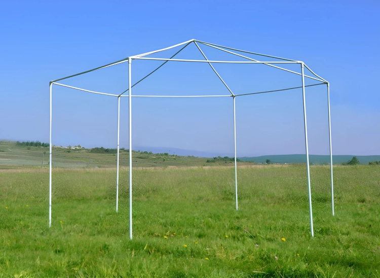 Namiot pawilon ogrodowy handlowy 2x2x2 m z oknami szary MultiGarden