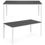 Stół ogrodowy 6-osobowy 156x78 cm polywood meble na taras szare białe MultiGarden