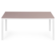 Stół ogrodowy 6-osobowy 156x78 cm polywood meble na taras beżowe białe MultiGarden