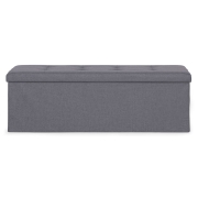 Pufa pikowana 111x38 cm ze schowkiem tapicerowana ława skrzynia ciemnoszara ModernHome