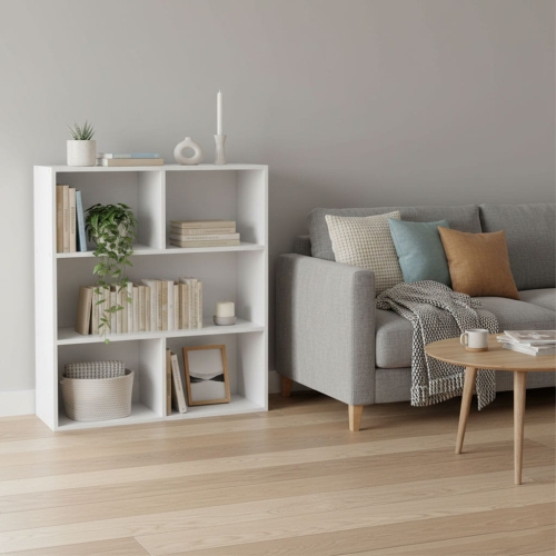 Nowoczesny regał stojący do salonu i sypialni 3 poziomy biały ModernHome