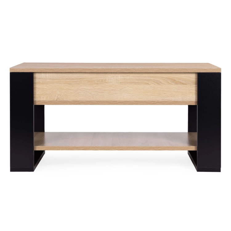 Stolik kawowy rozkładany blat podnoszony 90 cm schowek półka dąb sonoma ModernHome