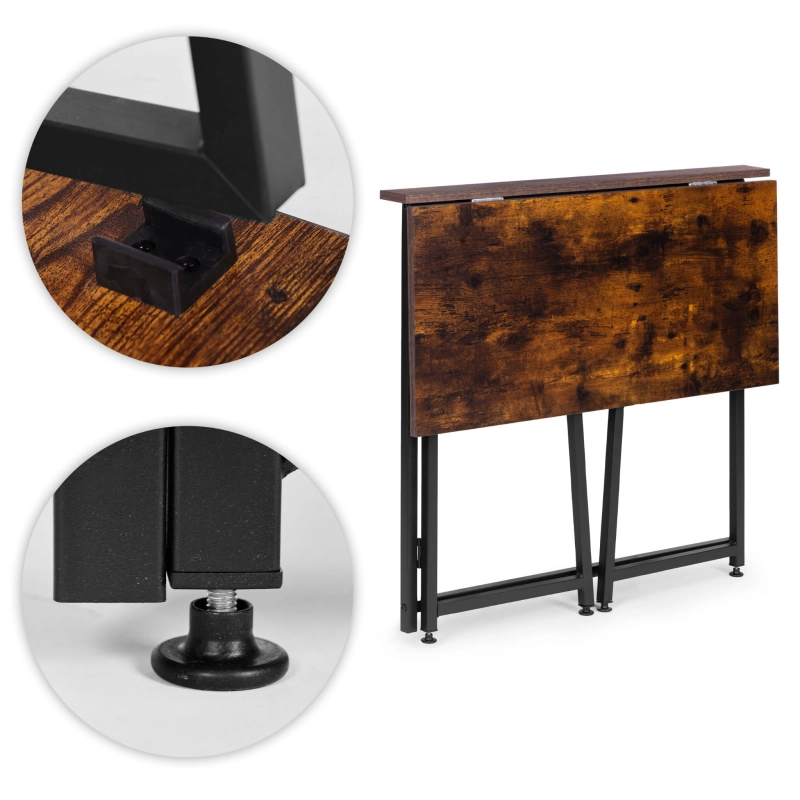 Biurko komputerowe składane 80x45 cm stolik pod laptopa loft postarzany orzech ModernHome