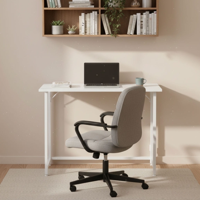 Biurko komputerowe składane 80x45 cm stolik pod laptopa białe ModernHome